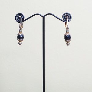 2/$30 - Vintage Black and Gold Dangle Clip-On Earrings